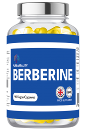 Pure Vitality Berberine HCL 98% - 90 x 500mg Vegan Capsules